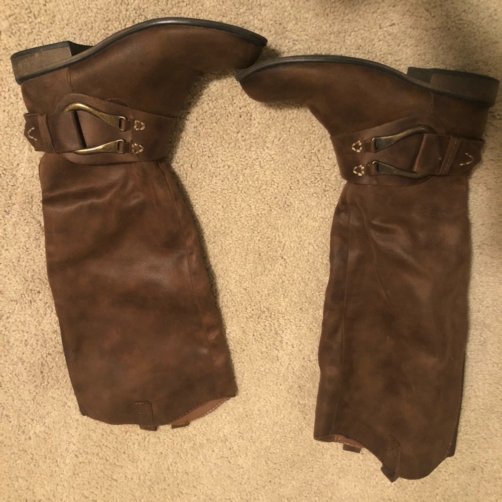 Brown riding boots